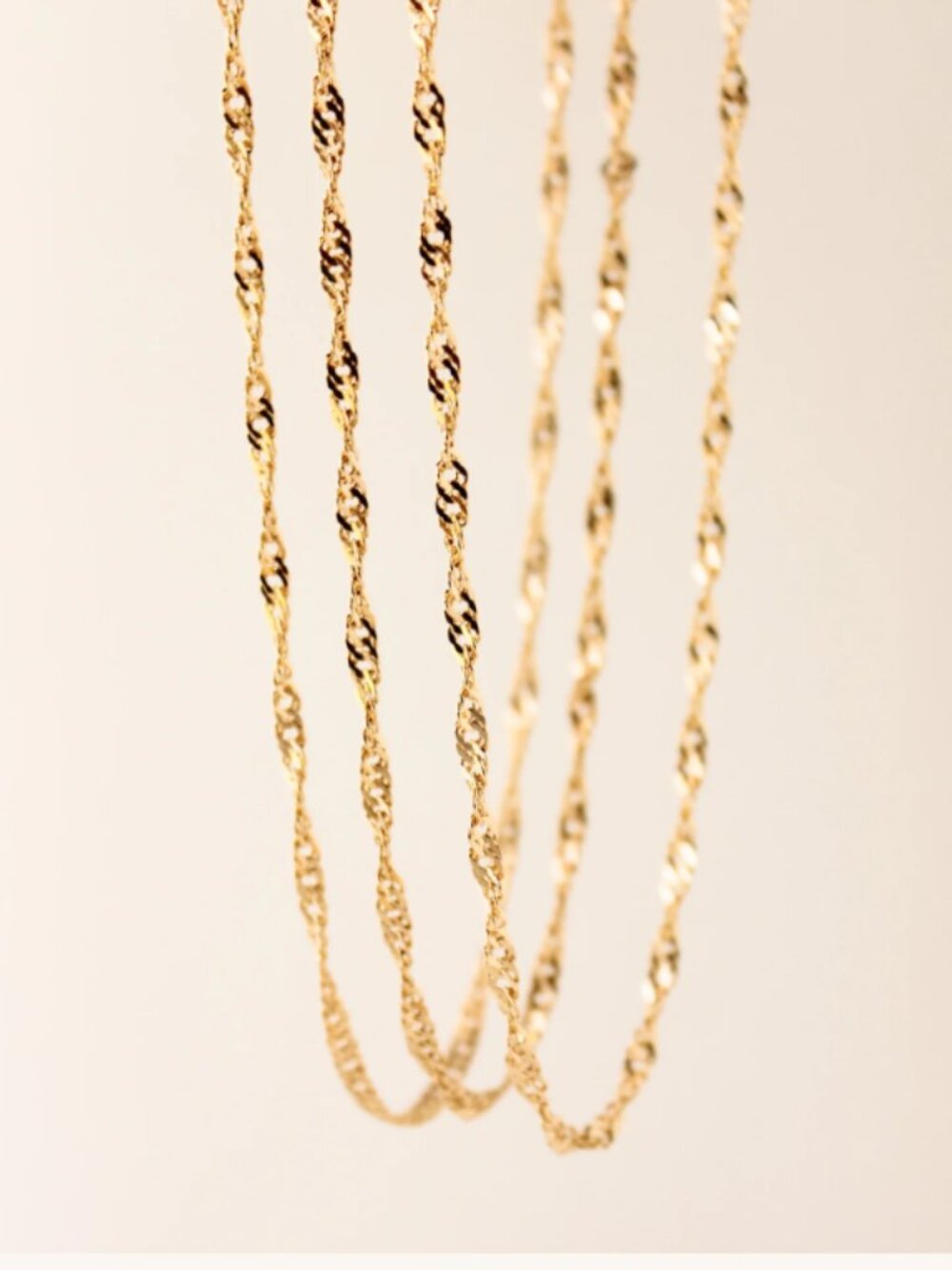 Dainty Gold Sparkle Chain Waterproof Gold Necklace Layering Necklace Chain